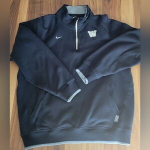 90's Nike Washington Vintage Quarterzip Sweatshirt Size XL Black